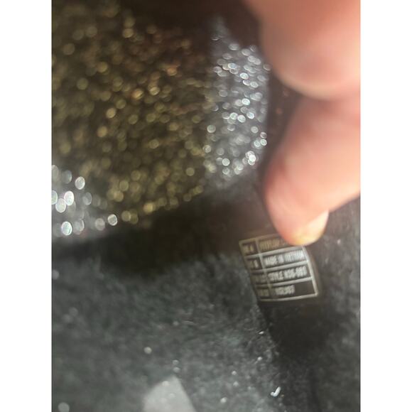 FitFlop Chrissie Glitzy Glitter Moccasin Slippers Black Faux Fur 6 cozy glam - Picture 7 of 8